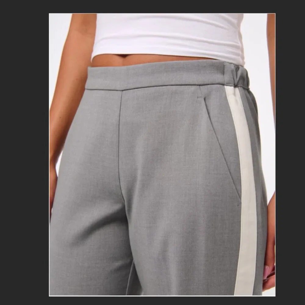 NWT ABERCROMBIE GREY SIDE STRIPE PULL-ON PANTS--WOMEN'S XS - Picture 5 of 10